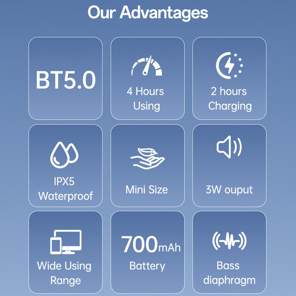 Bluetooth-høyttaler Yesido YSW30, 3W, Vanntett, Svart