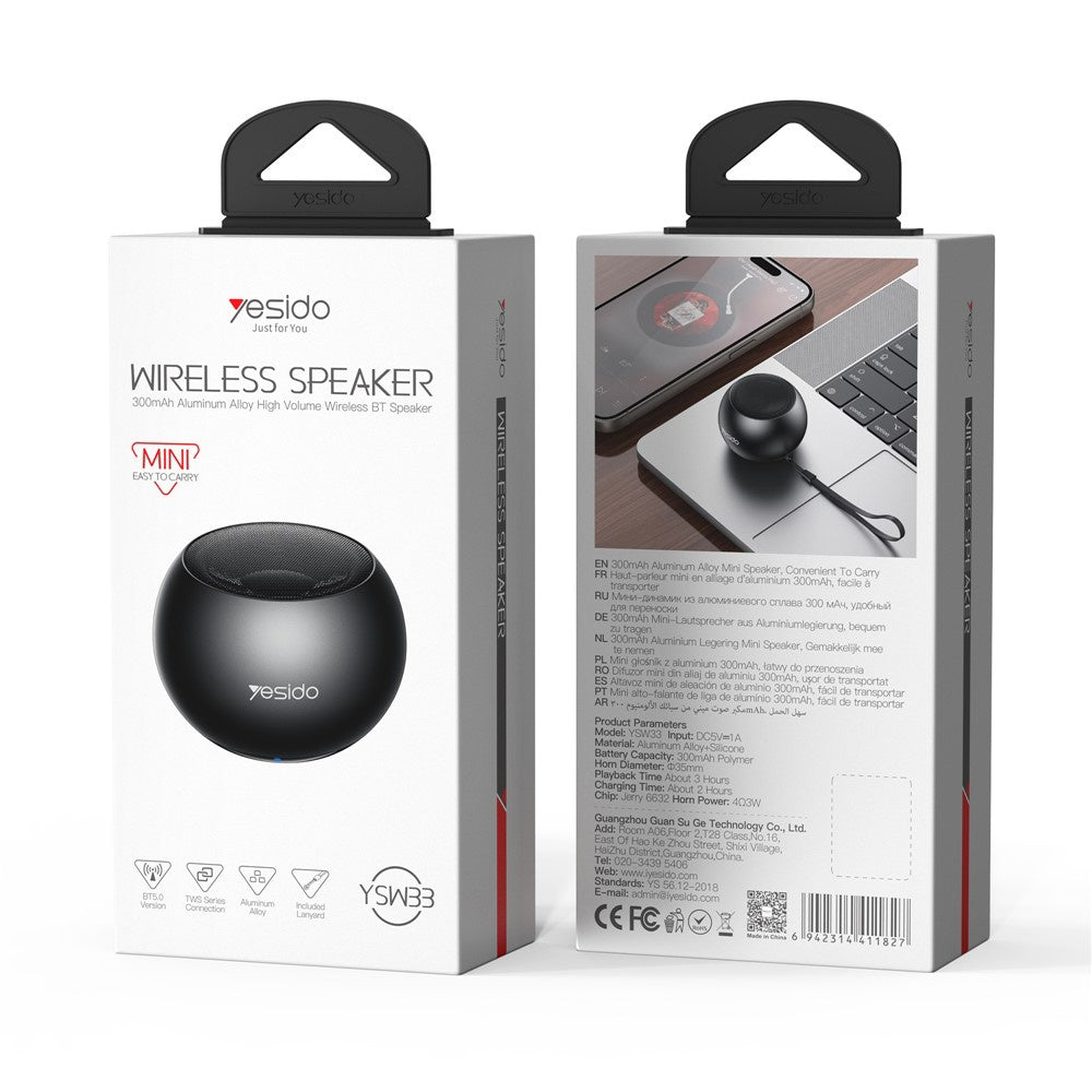 Bluetooth-høyttaler Yesido YSW33, 3W, Svart