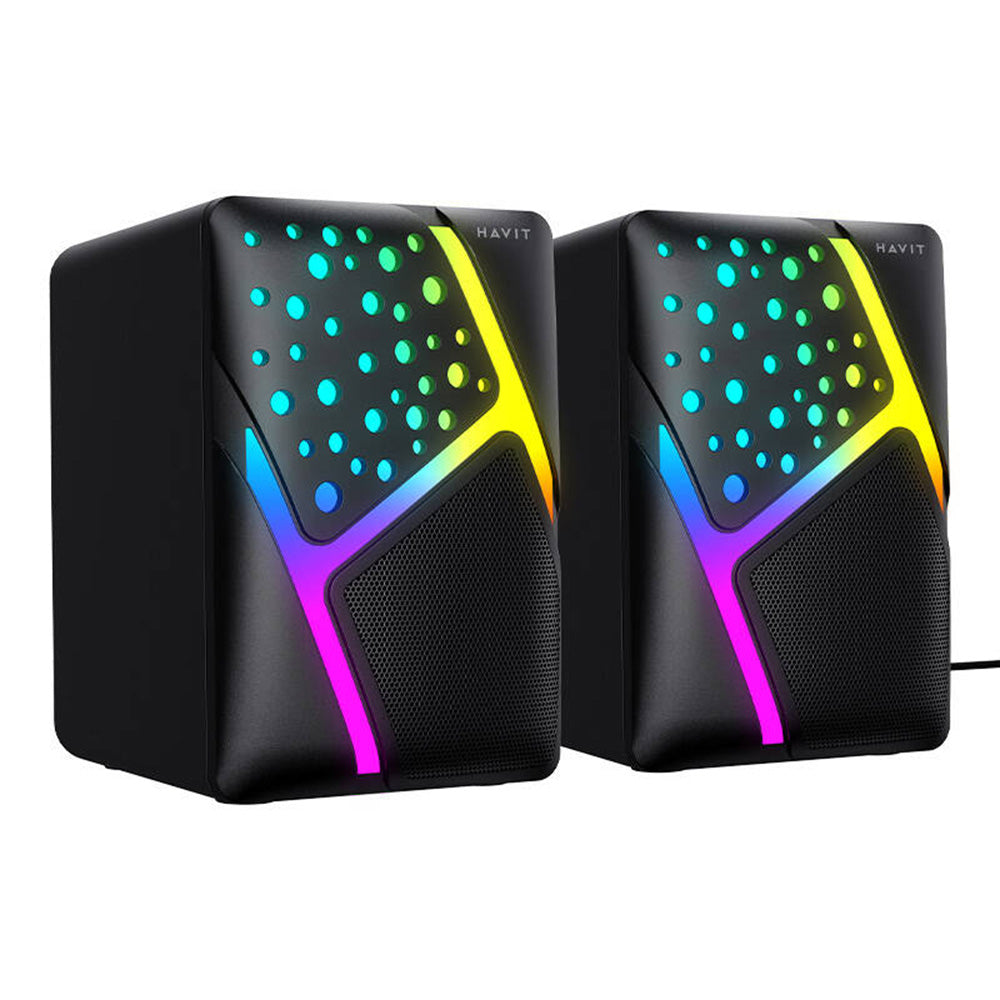 Gaminghøyttalere HAVIT SK763, 2 x 3W, RGB, USB-A, Svarte