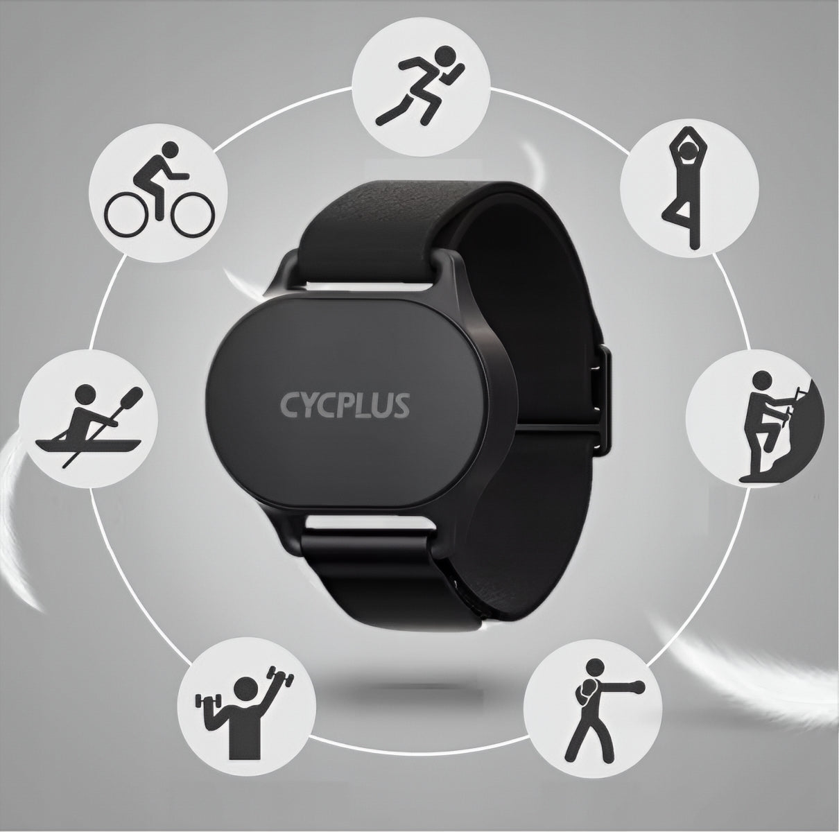 Pulsmålerarmbånd Cycplus H1, svart