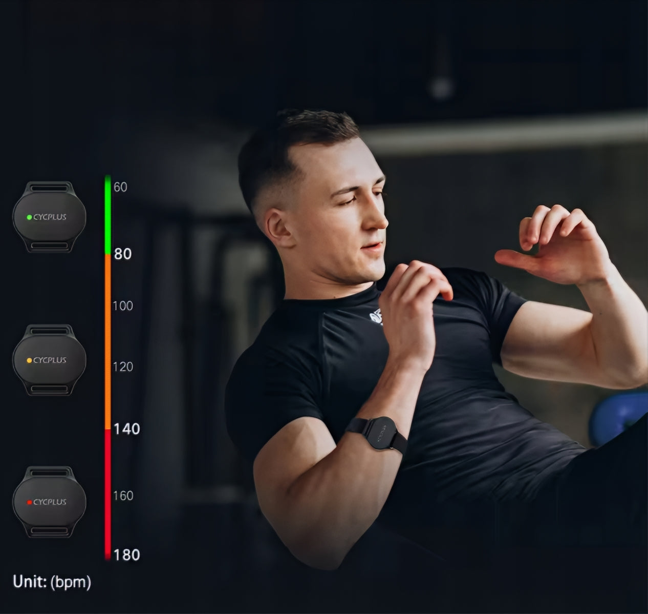 Pulsmålerarmbånd Cycplus H1, svart