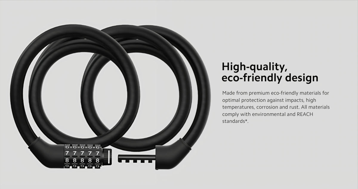 Xiaomi Tyverisikringkabel for Elektrisk Sparkesykkel, Svart BHR6751GL