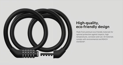 Xiaomi Tyverisikringkabel for Elektrisk Sparkesykkel, Svart BHR6751GL