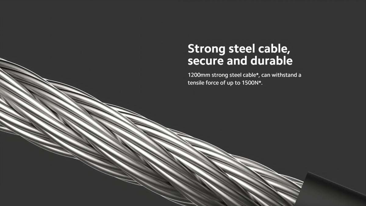 Xiaomi Tyverisikringkabel for Elektrisk Sparkesykkel, Svart BHR6751GL