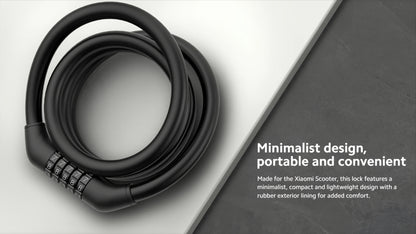 Xiaomi Tyverisikringkabel for Elektrisk Sparkesykkel, Svart BHR6751GL