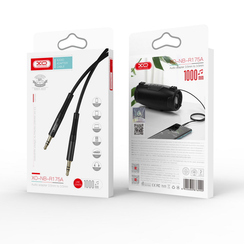 Audio Kabel 3.5mm - 3.5mm XO Design NB-R175B, 2m, Svart