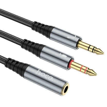 Audioadapter 3.5mm - 2 x 3.5mm HOCO UPA21, 0.25m, Svart