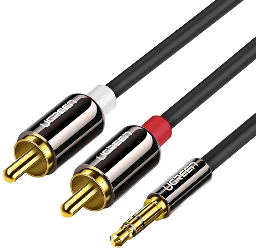 Audio Kabel 3.5mm - 2 x RCA UGREEN AV116, 1.5m, Svart