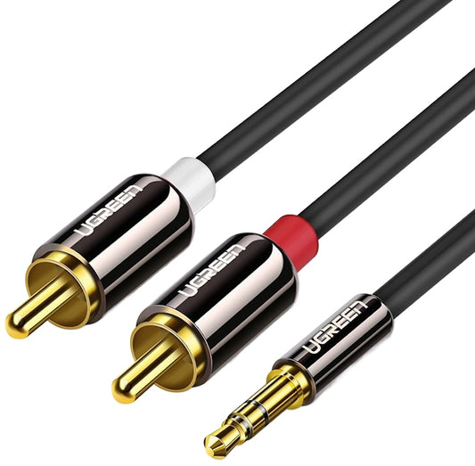 Audio Kabel 3.5mm - 2 x RCA UGREEN AV116, 1.5m, Svart