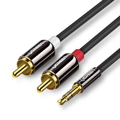 Audio Kabel 3.5mm - 2 x RCA UGREEN AV116, 1m, Svart