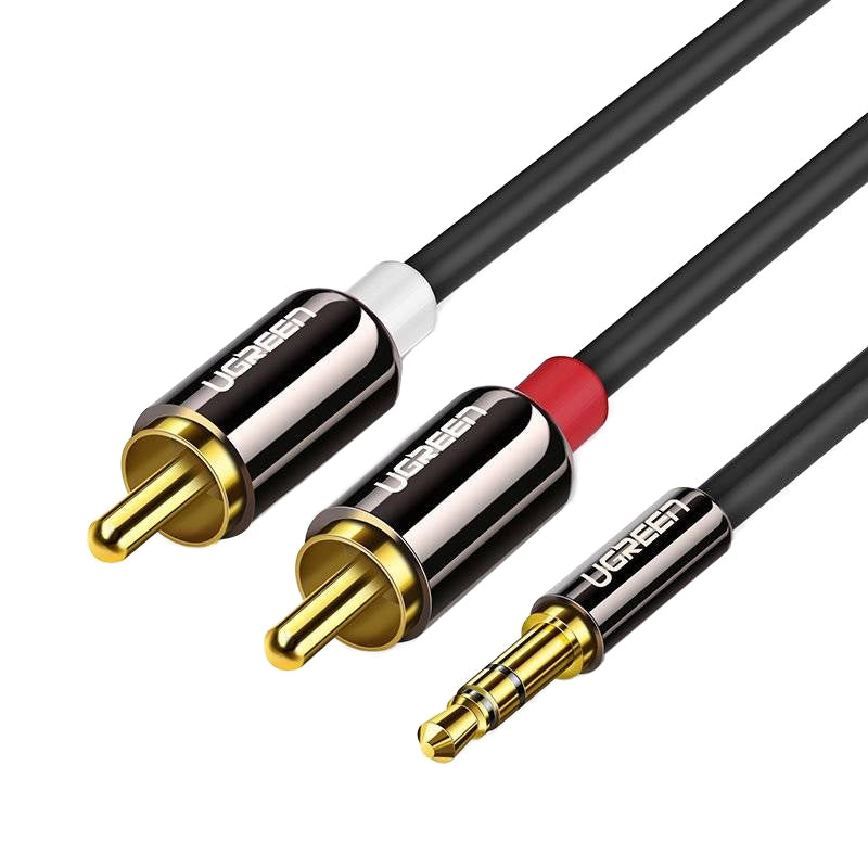 Audio Kabel 3.5mm - 2 x RCA UGREEN AV116, 2m, Svart