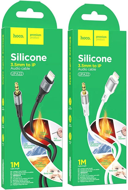 Lyd kabel Lightning - 3.5mm HOCO UPA22, 1m, Hvit