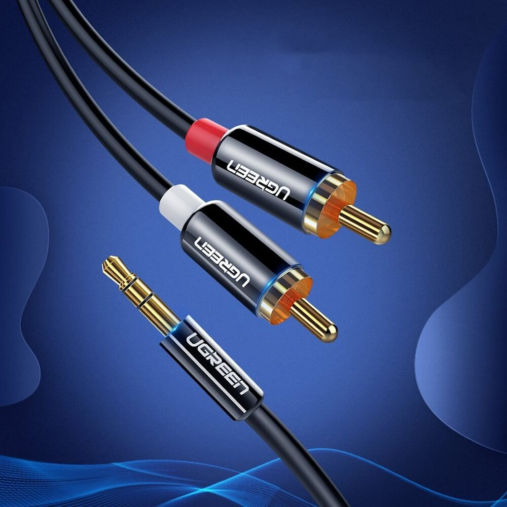 Audio Kabel 3.5mm - 2 x RCA UGREEN AV116, 1.5m, Svart