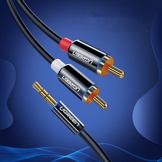Audio Kabel 3.5mm - 2 x RCA UGREEN AV116, 1.5m, Svart