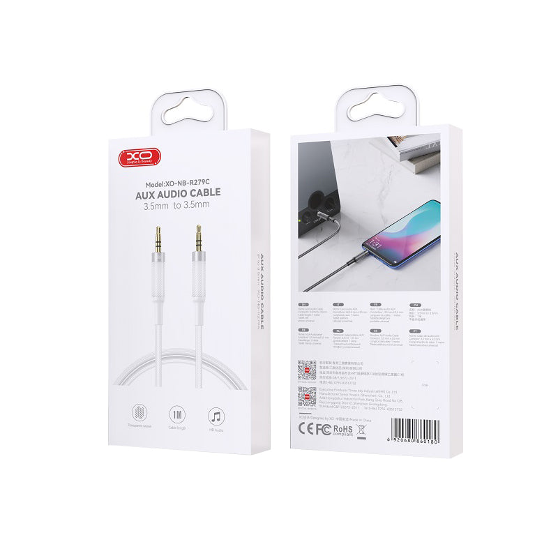 Audio Kabel 3.5mm - 3.5mm XO Design NB-R279C, 1m, Hvit