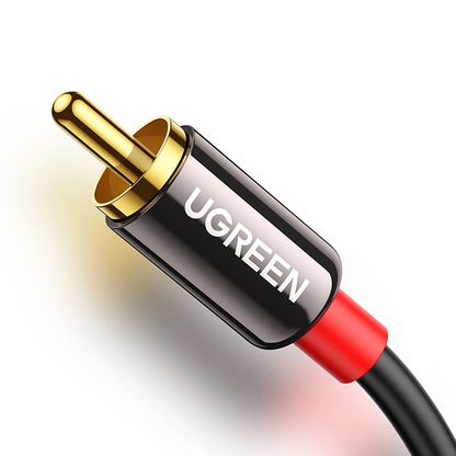 Audio Kabel 3.5mm - 2 x RCA UGREEN AV116, 1m, Svart