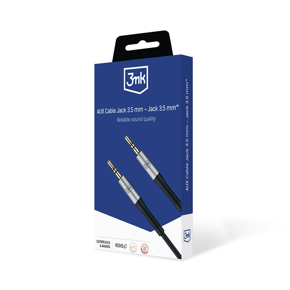 3,5 mm lydkabel - 3,5 mm 3MK, 1 m, svart