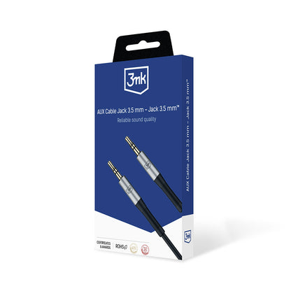 3,5 mm lydkabel - 3,5 mm 3MK, 1 m, svart