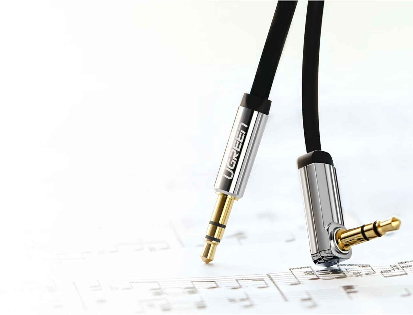 Audio Kabel 3.5mm - 3.5mm UGREEN AV119 Angled, 2m, Svart