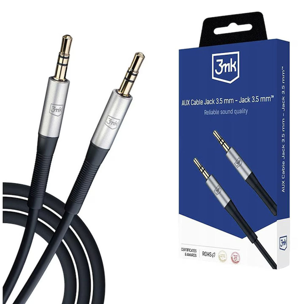 3,5 mm lydkabel - 3,5 mm 3MK, 1 m, svart