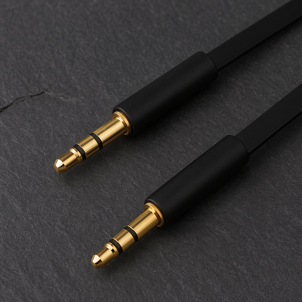 Audio Kabel 3.5mm - 3.5mm Fast, 1m, Svart