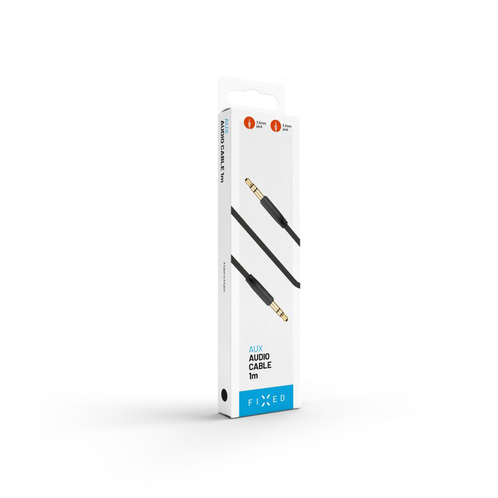 Audio Kabel 3.5mm - 3.5mm Fast, 1m, Svart