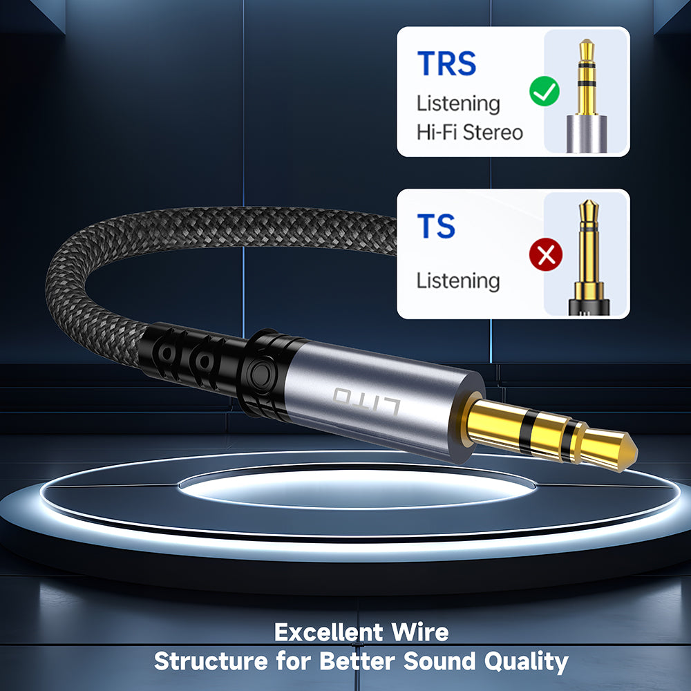 Audio Kabel 3.5mm - 3.5mm Lito LA01D, 1m, Svart