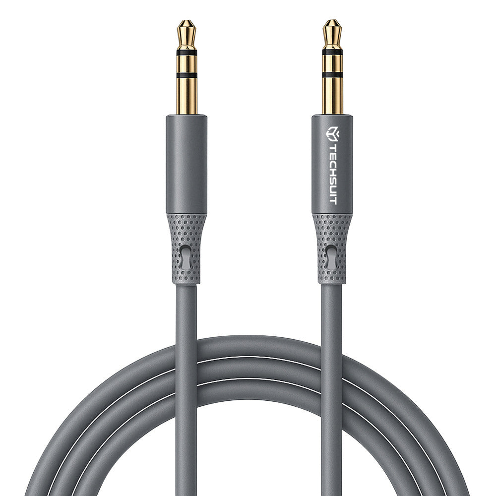 Audio Kabel 3.5mm - 3.5mm Techsuit AC3 SoundFlex, 1m, Grå