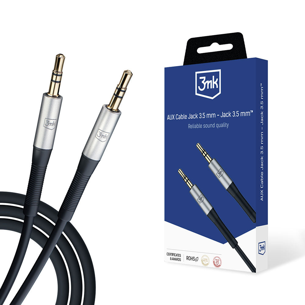 3,5 mm lydkabel - 3,5 mm 3MK, 1 m, svart