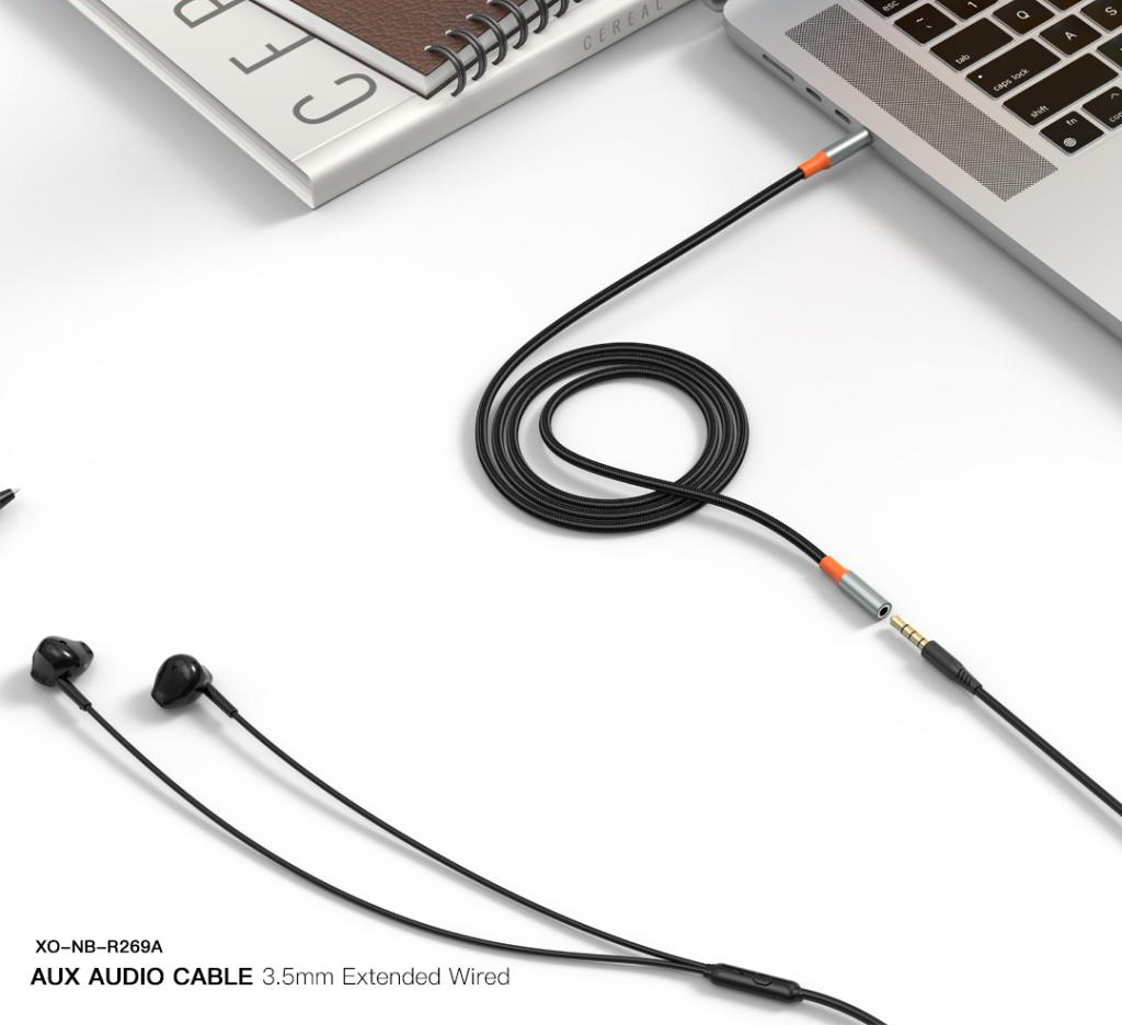 Audio Kabel 3.5mm - 3.5mm XO Design NB-R269A, 1m, Svart