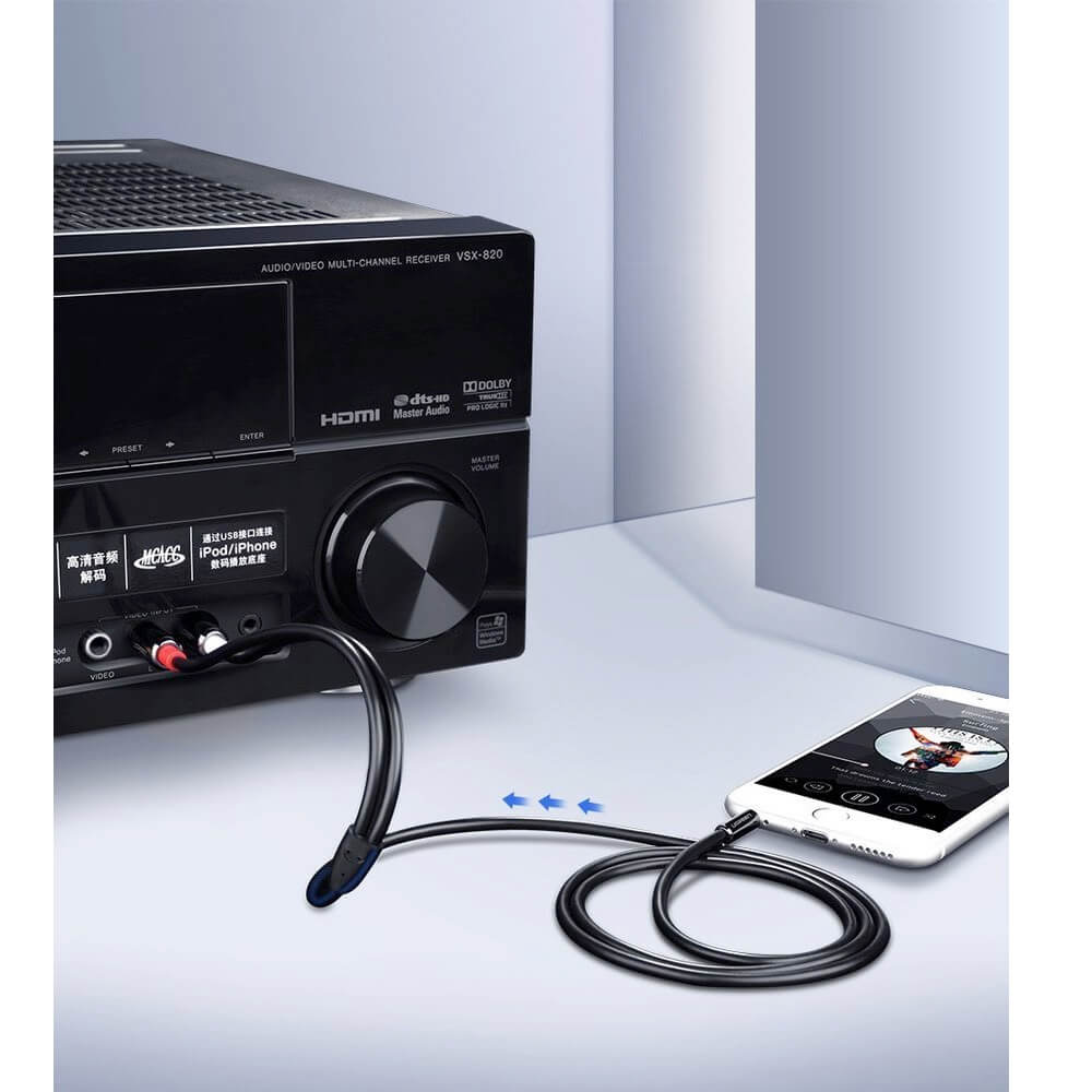 Audio Kabel 3.5mm - 2 x RCA UGREEN AV116, 1.5m, Svart