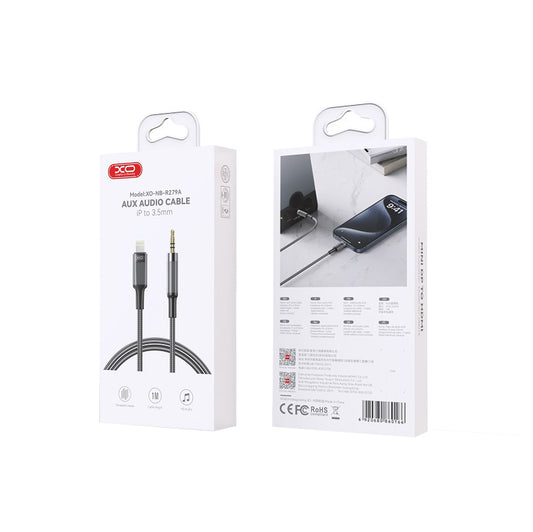 Lyd Kabel Lightning - 3.5mm XO Design NB-R279A, 1m, Svart