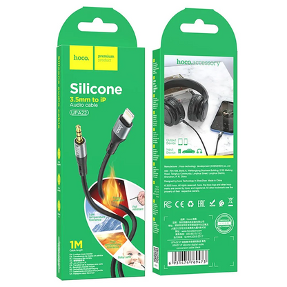 Lyd Kabel Lightning - 3.5mm HOCO UPA22, 1m, Svart