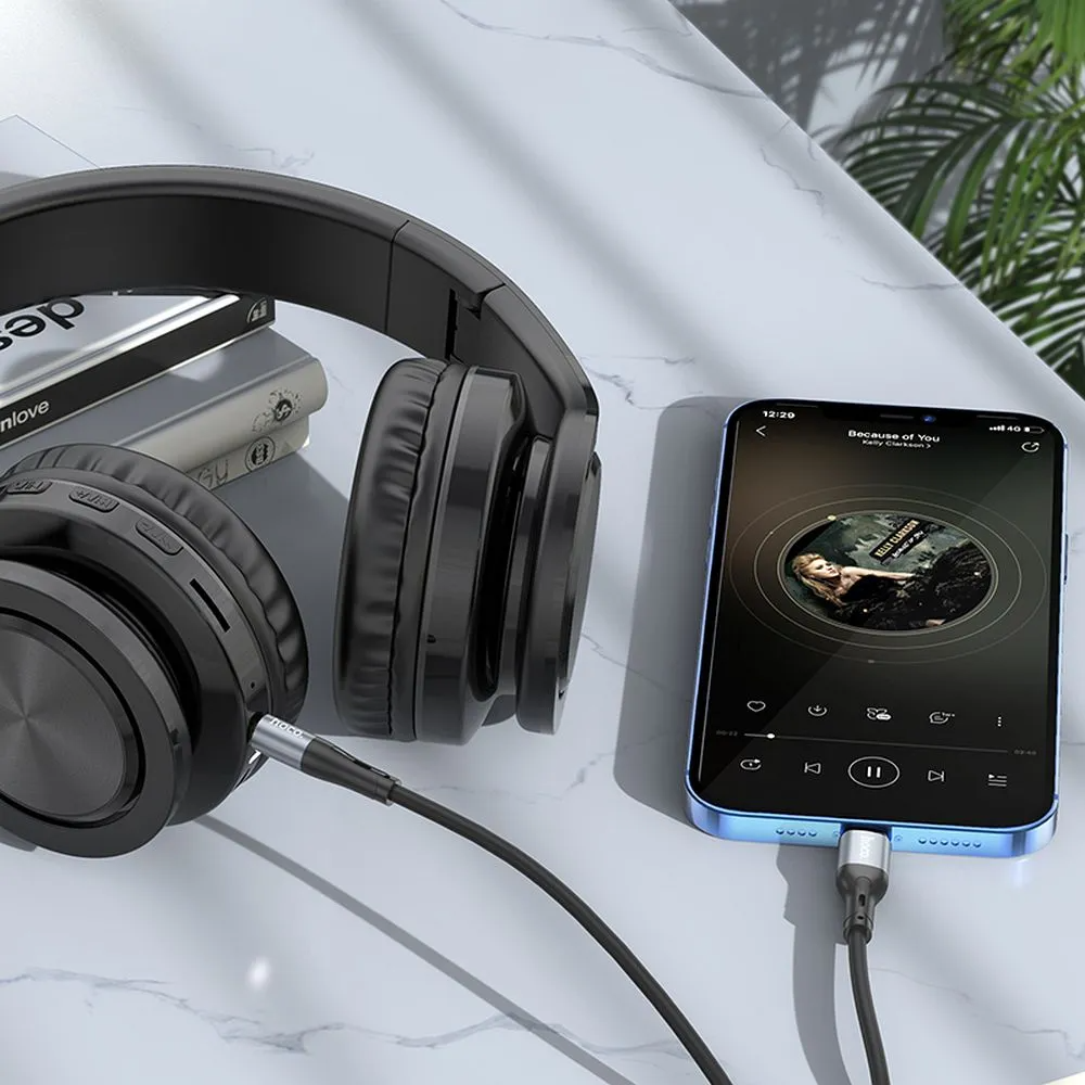 Lyd Kabel Lightning - 3.5mm HOCO UPA22, 1m, Svart