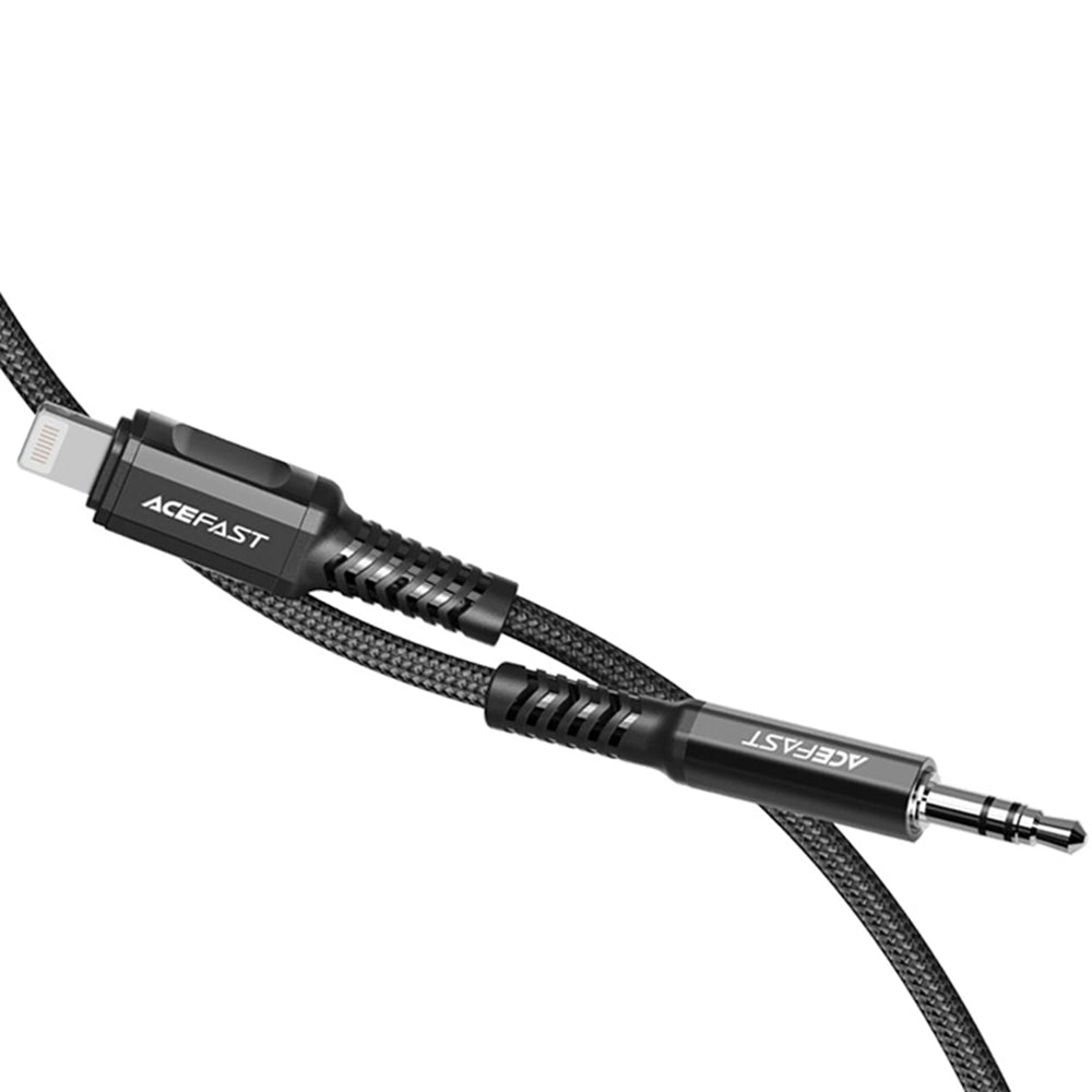 Lydkabel Lightning - 3.5mm Acefast C1-06, 1.2m, Svart