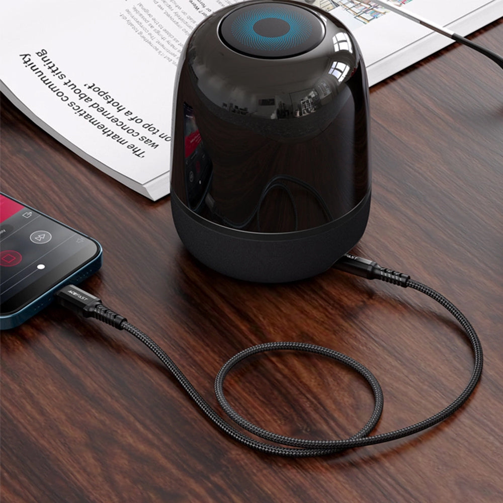 Lydkabel Lightning - 3.5mm Acefast C1-06, 1.2m, Svart