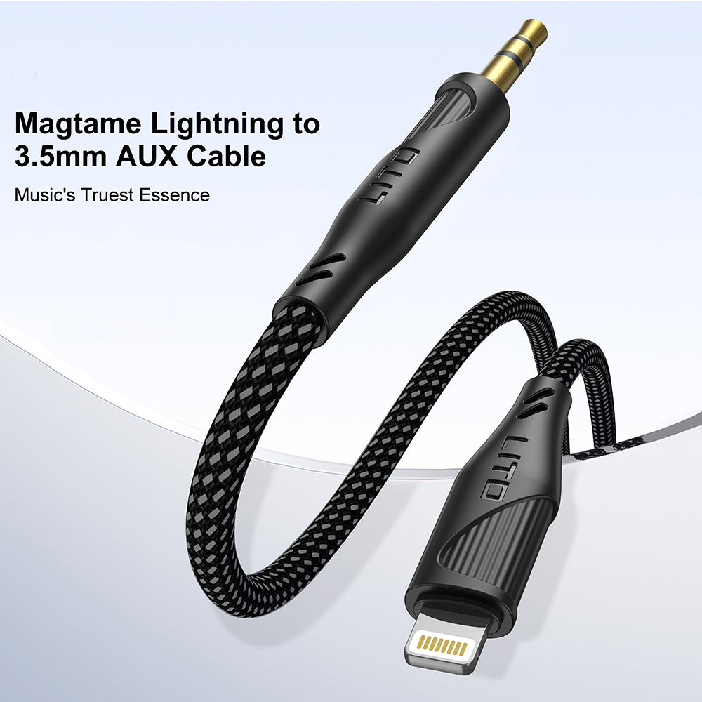 Lightning Audio-kabel - 3.5mm Lito LA02, 1m, Svart