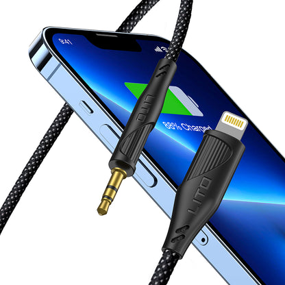 Lightning Audio-kabel - 3.5mm Lito LA02, 1m, Svart