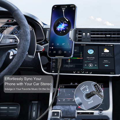 Lightning Audio-kabel - 3.5mm Lito LA02, 1m, Svart