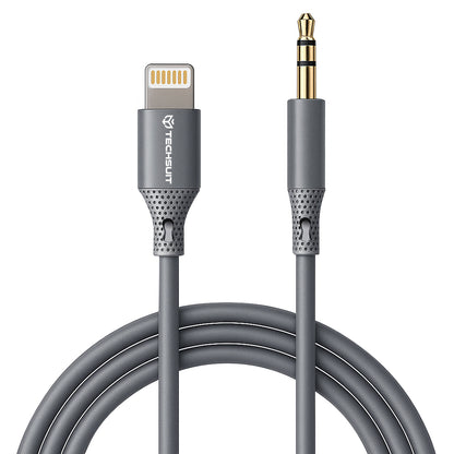 Lyd Kabel Lightning - 3.5mm Techsuit AC5 SoundFlex, 1m, Grå