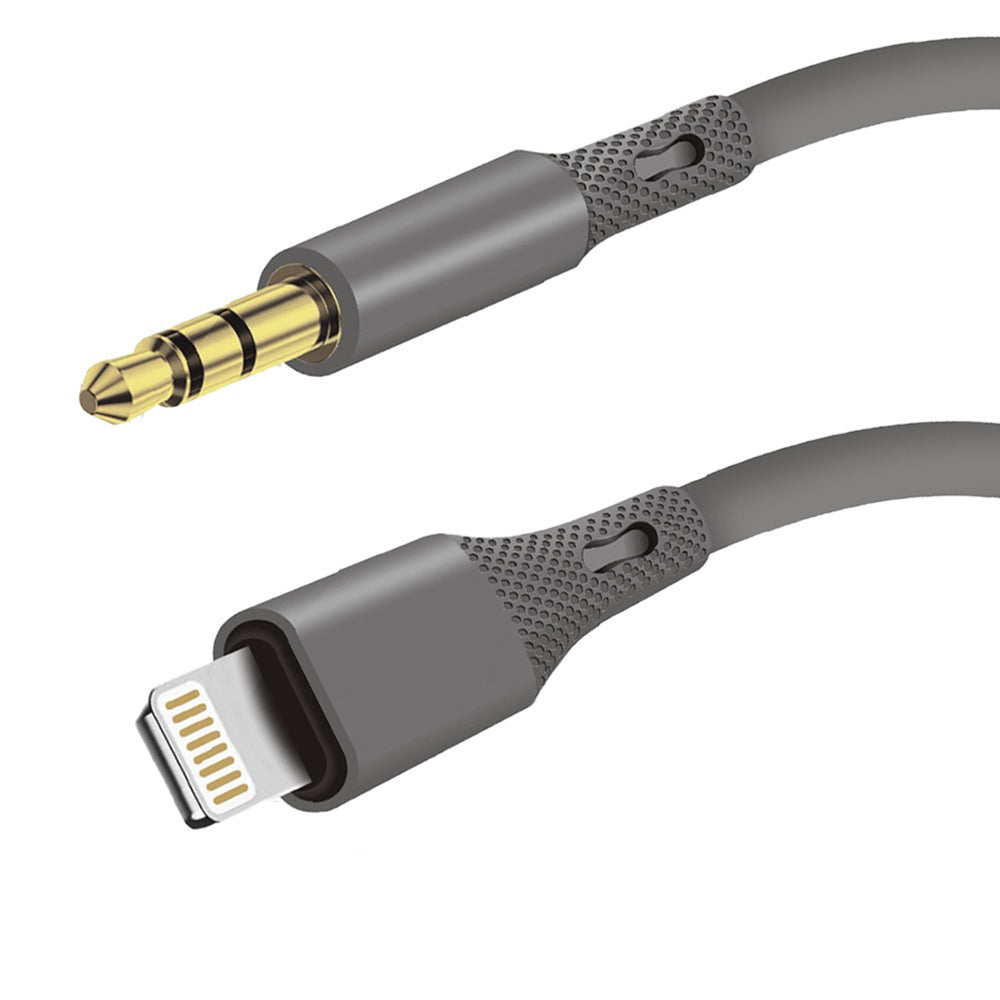 Lyd Kabel Lightning - 3.5mm Techsuit AC5 SoundFlex, 1m, Grå