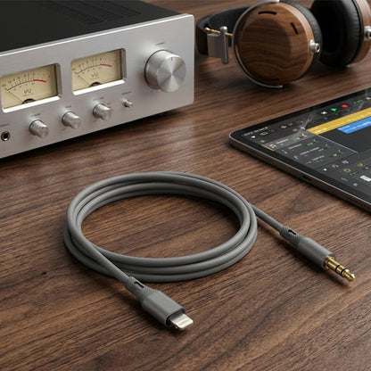 Lyd Kabel Lightning - 3.5mm Techsuit AC5 SoundFlex, 1m, Grå