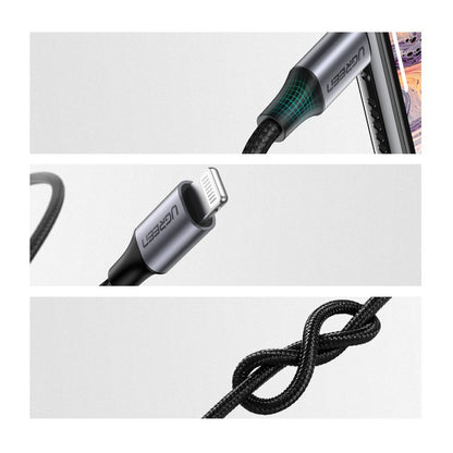 Audio Lightning-kabel - 3.5mm UGREEN US315 (70509), 1m, Svart