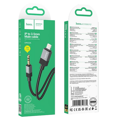 Lyd kabel Lightning - 3.5mm HOCO UPA32A, 1m, Svart