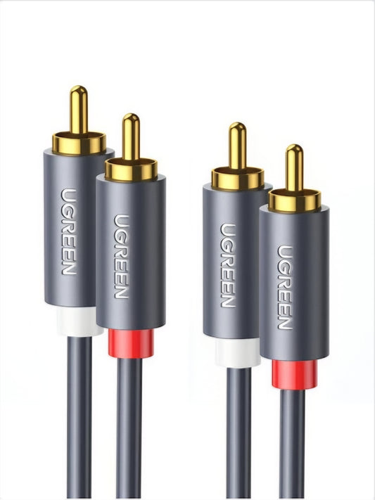 UGREEN AV104 lydkabel, 2 x RCA - 2 x RCA, 3m, Svart