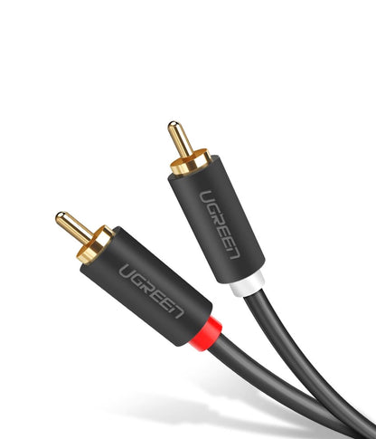 UGREEN AV104 lydkabel, 2 x RCA - 2 x RCA, 2m, Svart
