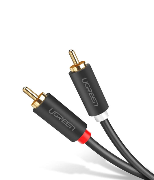 UGREEN AV104 lydkabel, 2 x RCA - 2 x RCA, 2m, Svart