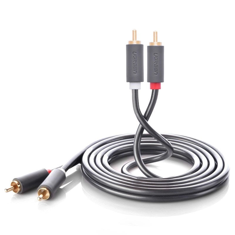 UGREEN AV104 lydkabel, 2 x RCA - 2 x RCA, 2m, Svart