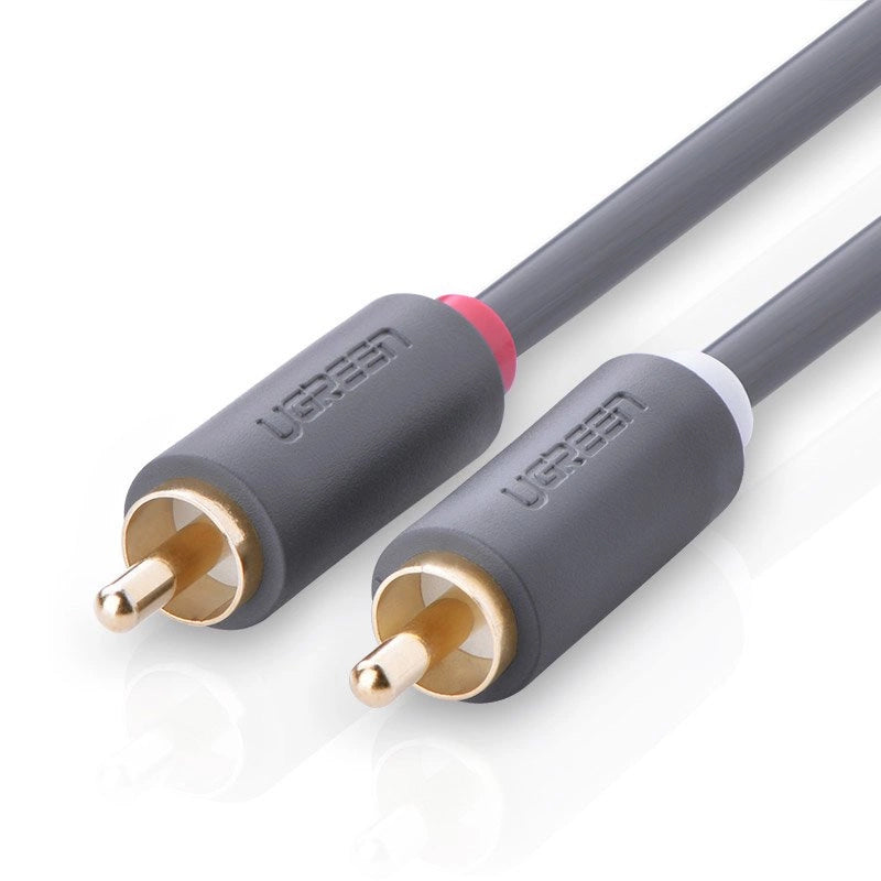 UGREEN AV104 lydkabel, 2 x RCA - 2 x RCA, 2m, Svart