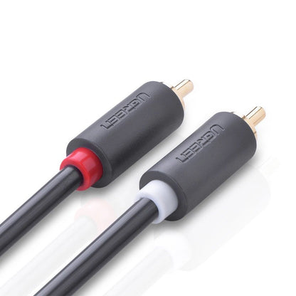 UGREEN AV104 lydkabel, 2 x RCA - 2 x RCA, 2m, Svart